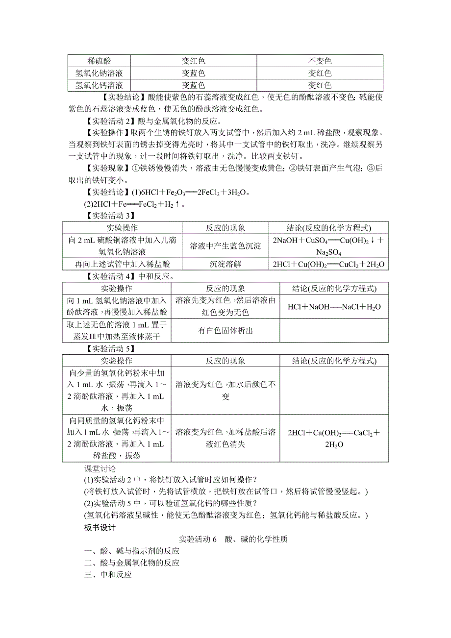 实验活动6酸、碱的化学性质教案.docx_第2页