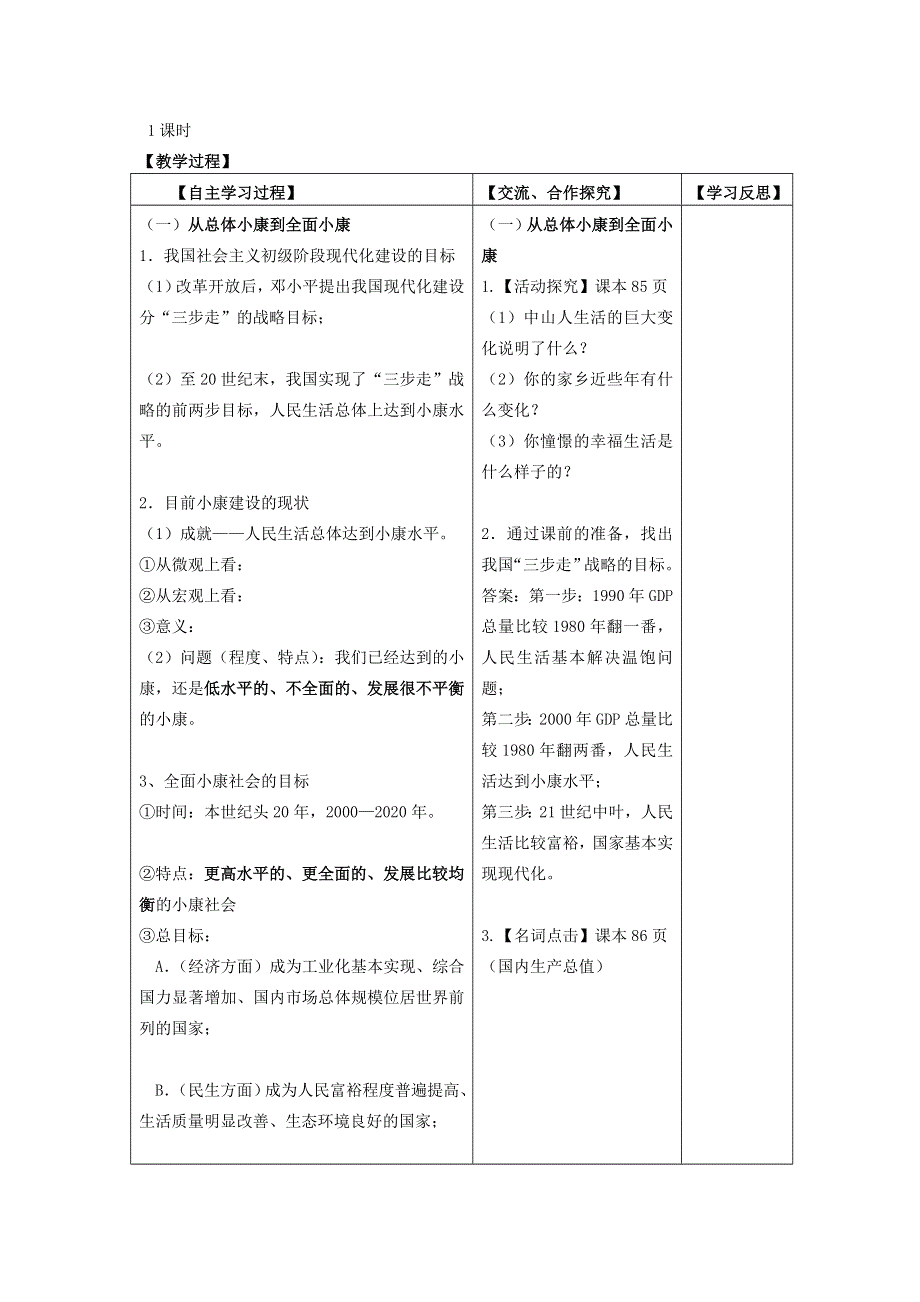 2012年高一人教版政治必修1教学案：11.1全面建设小康的经济目标.doc_第2页