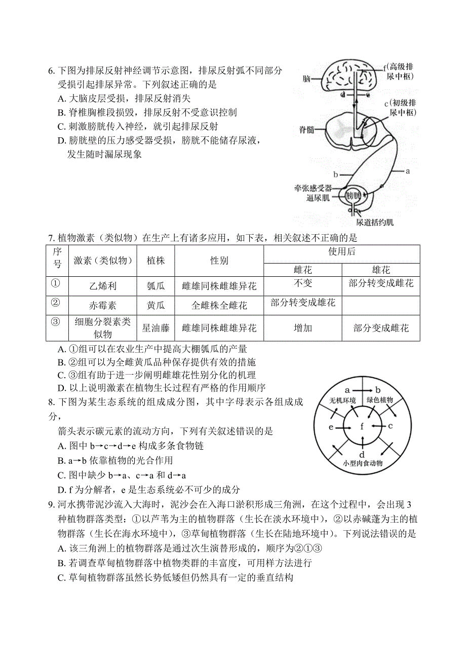 山东省泰安肥城市2021届高三下学期5月高考适应性训练生物试题（三） WORD版含答案.doc_第3页