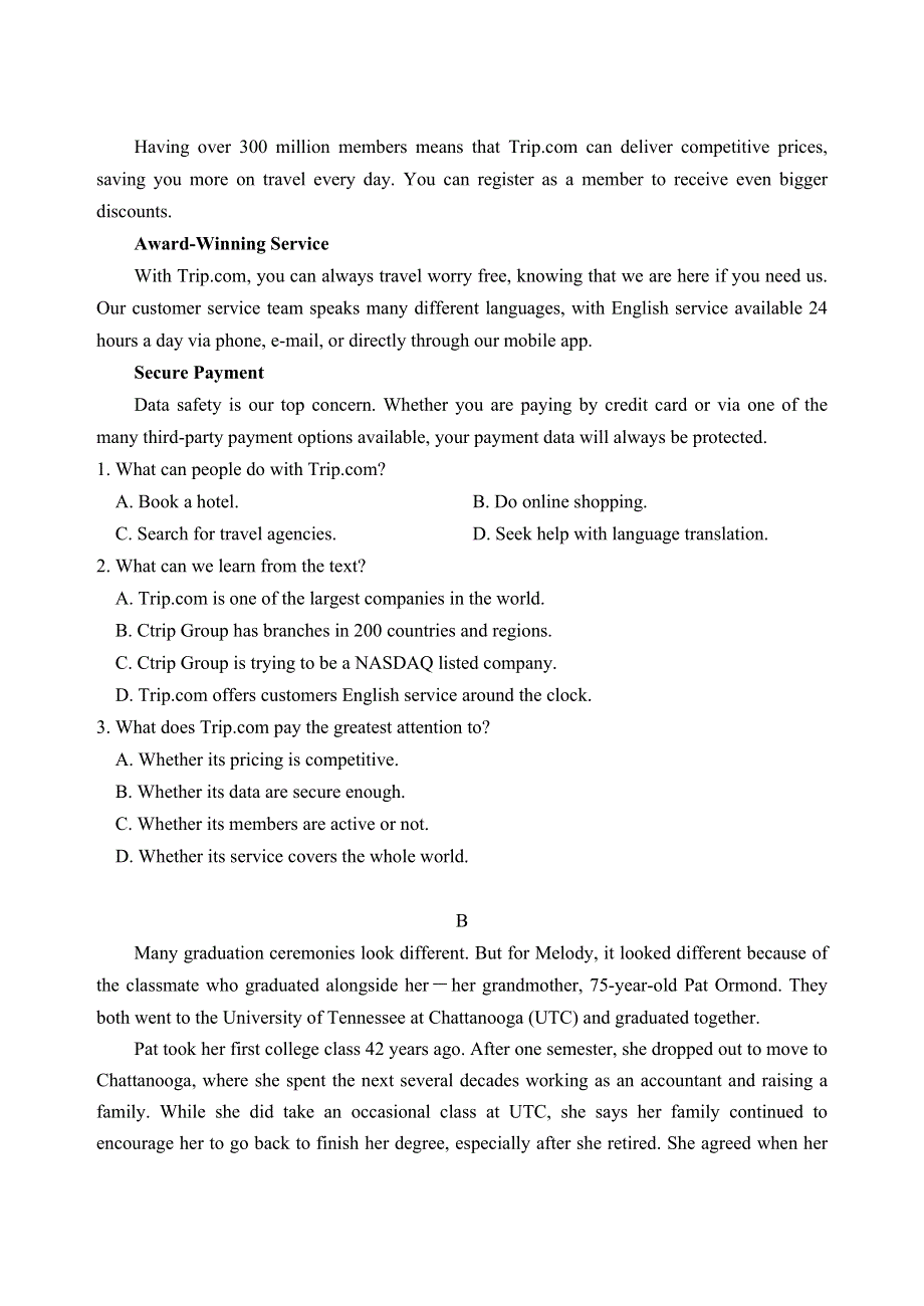 山东省泰安肥城市2021届高三下学期5月高考适应性训练英语试题（三） WORD版含答案.doc_第2页