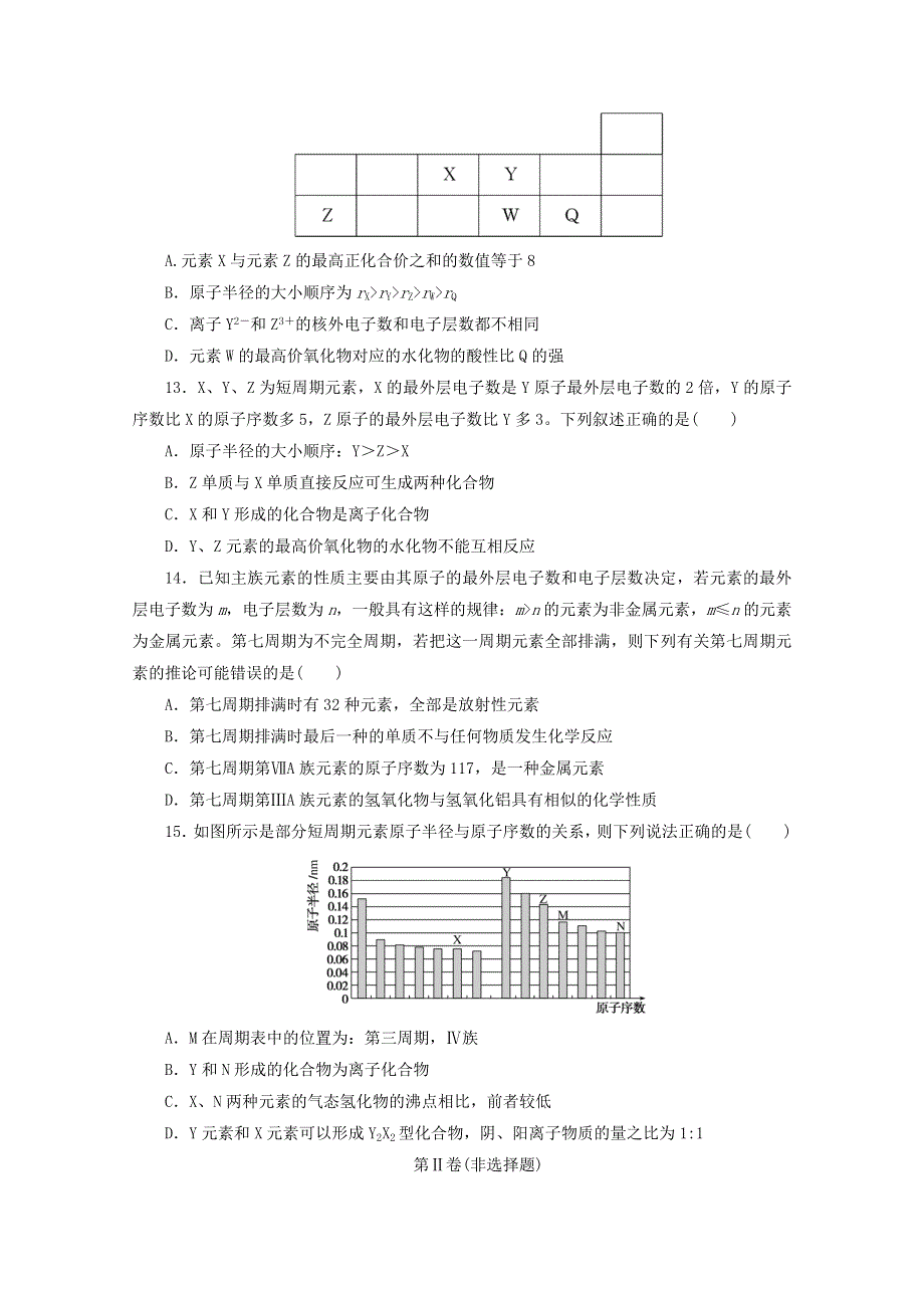 2020-2021学年新教材高中化学 专题5 微观结构与物质的多样性 质量检测（含解析）苏教版必修1.doc_第3页