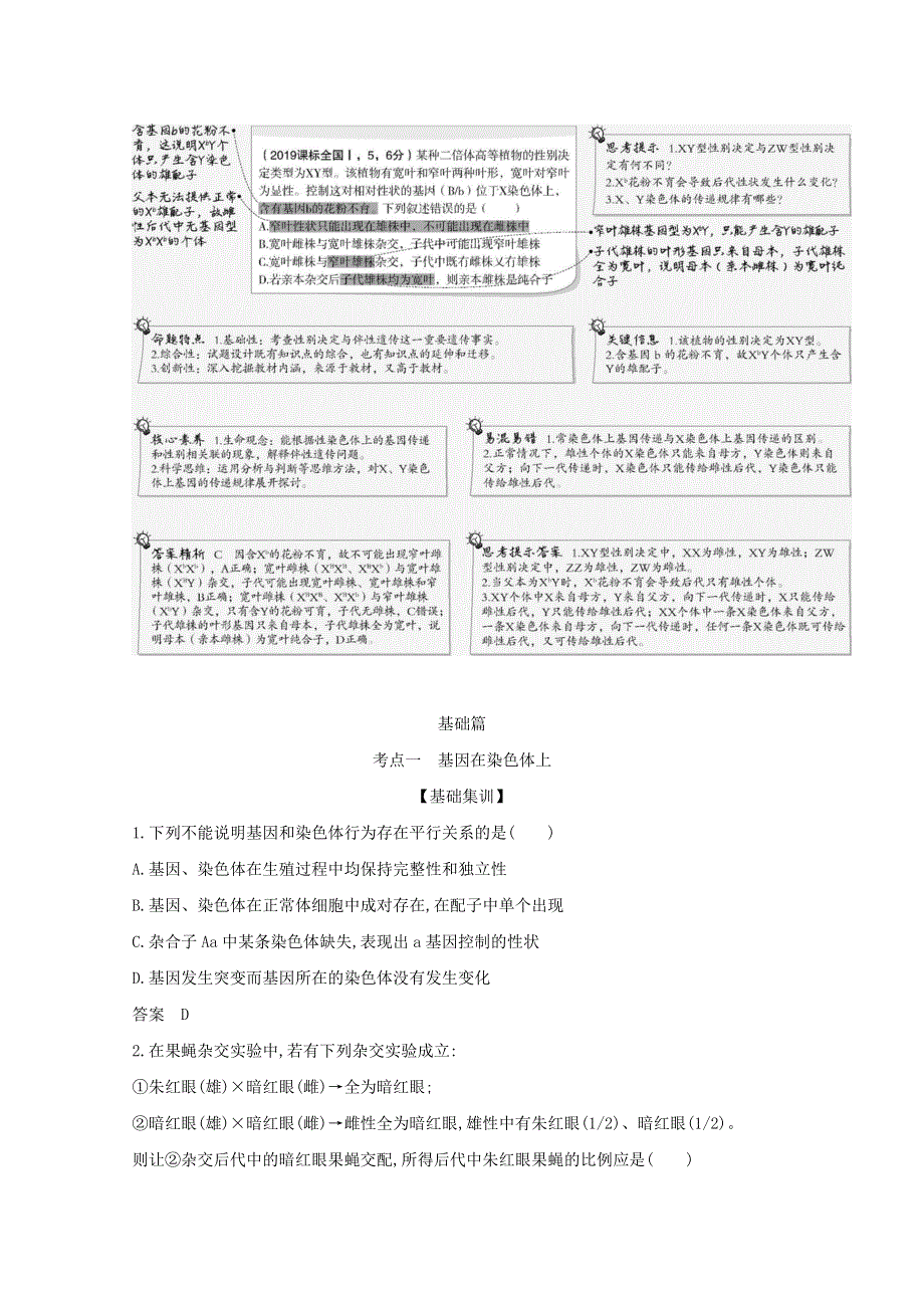 山东省2021高考生物一轮复习 专题12 伴性遗传和人类遗传病精练（含解析）.docx_第2页