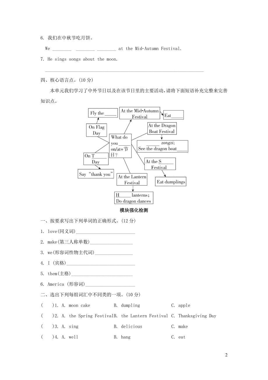 六年级英语上册Module4模块知识梳理卷（外研版三起）.doc_第2页