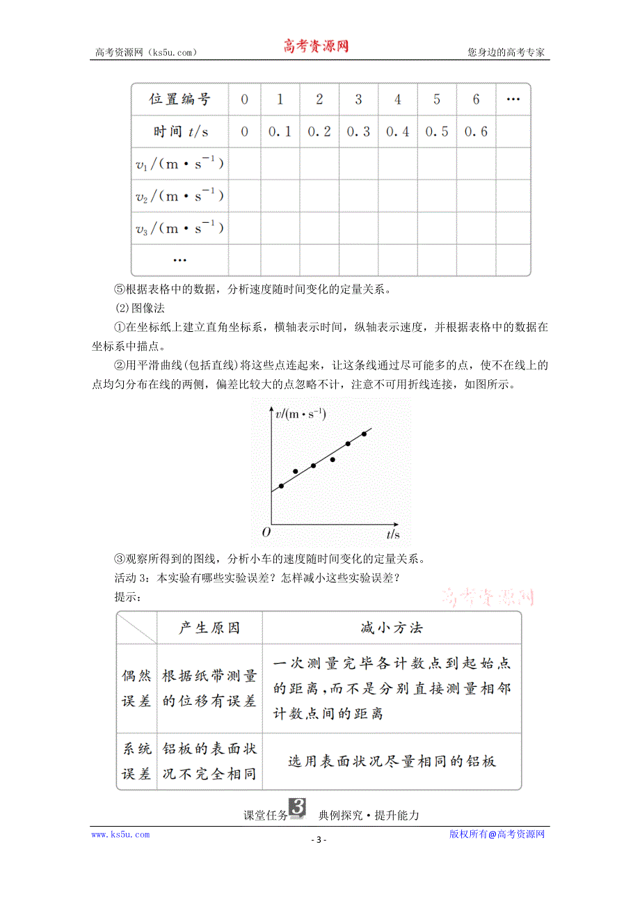 新教材2021-2022学年物理人教版必修第一册教案：第二章匀变速直线运动的探究第一节实验：探究小车速度随时间变化的规律 教案 WORD版含解析.doc_第3页