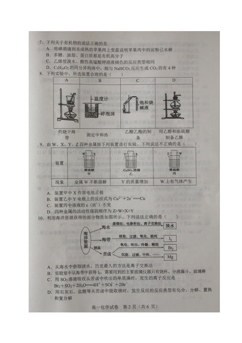 辽宁省沈阳市郊联体2020-2021学年高一化学下学期期末考试试题（扫描版）.doc_第2页