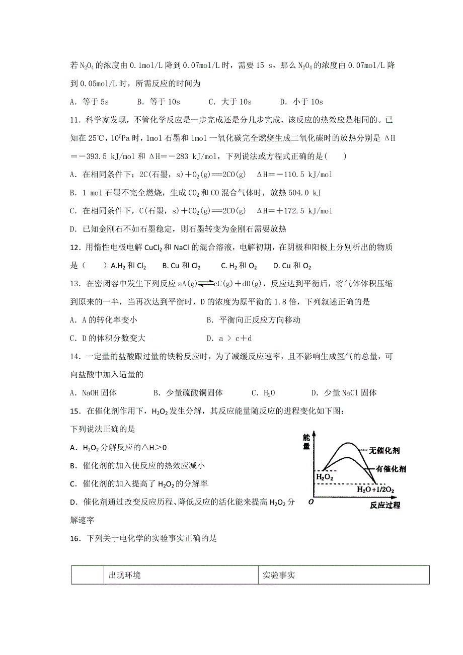 山东省济南外国语学校三箭分校2016-2017学年高二上学期期中考试化学（理）试题 WORD版含答案.doc_第3页