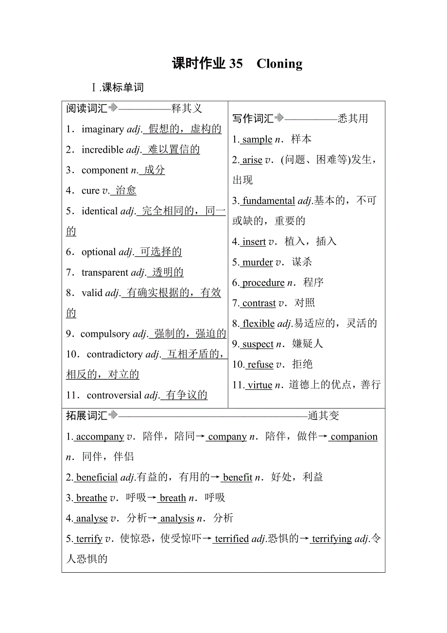 2021届高考英语调研大一轮复习外研版精练：必修6 课时作业35A WORD版含答案.doc_第1页