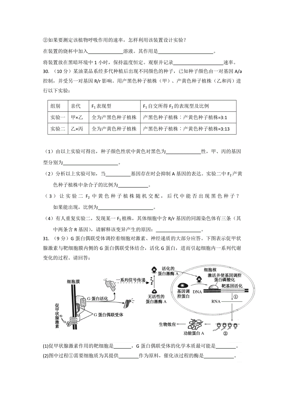 山东省济南外国语学校2018届高三1月月考理科综合--生物试题 WORD版缺答案.doc_第3页