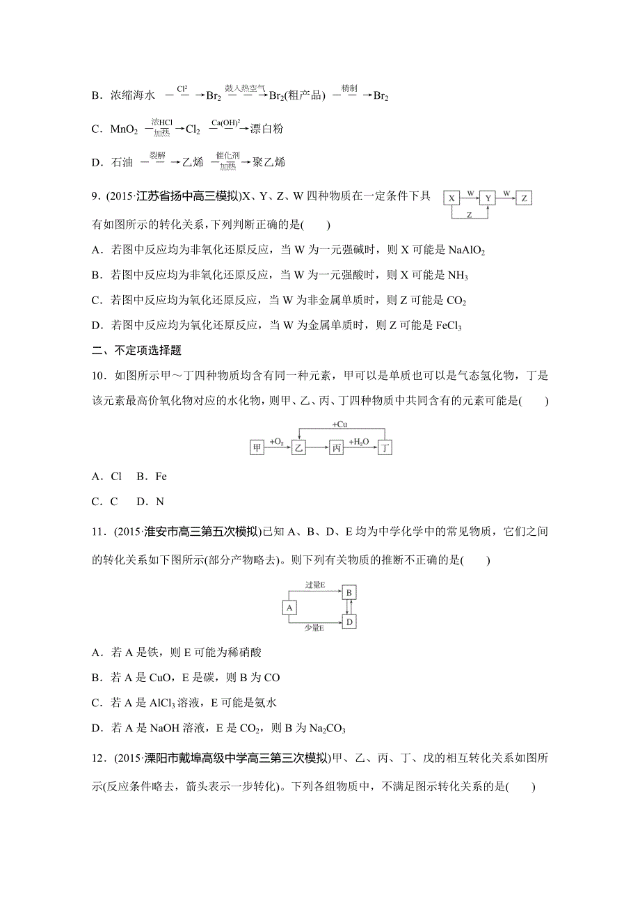 2016届高考化学（江苏专用）二轮复习与增分策略：热点题型排查练 七 WORD版含解析.doc_第3页