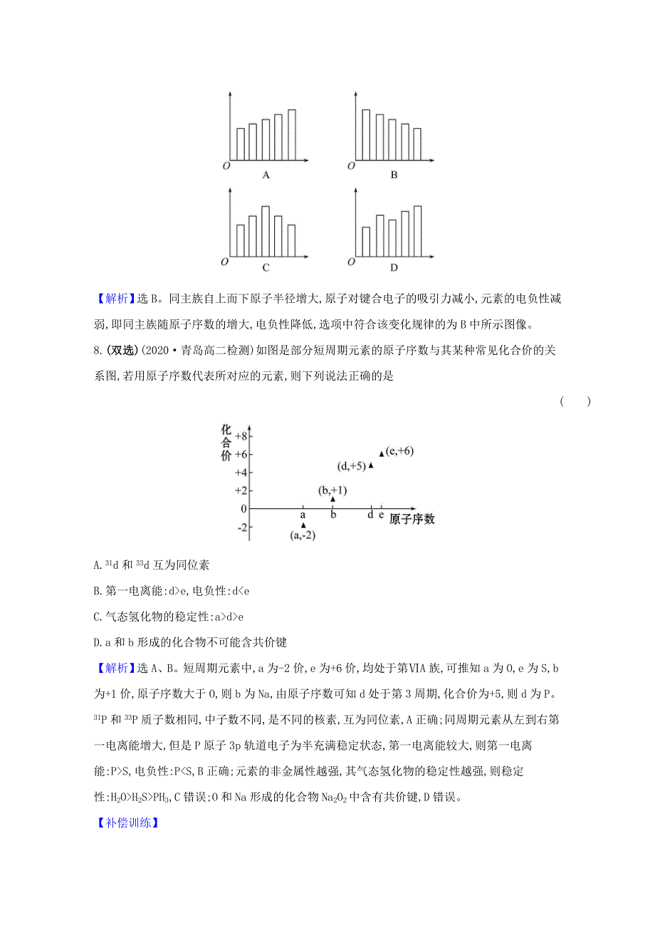 2020-2021学年新教材高中化学 第1章 原子结构与元素性质 3 元素性质及其变化规律课时练习（含解析）鲁科版选择性必修2.doc_第3页