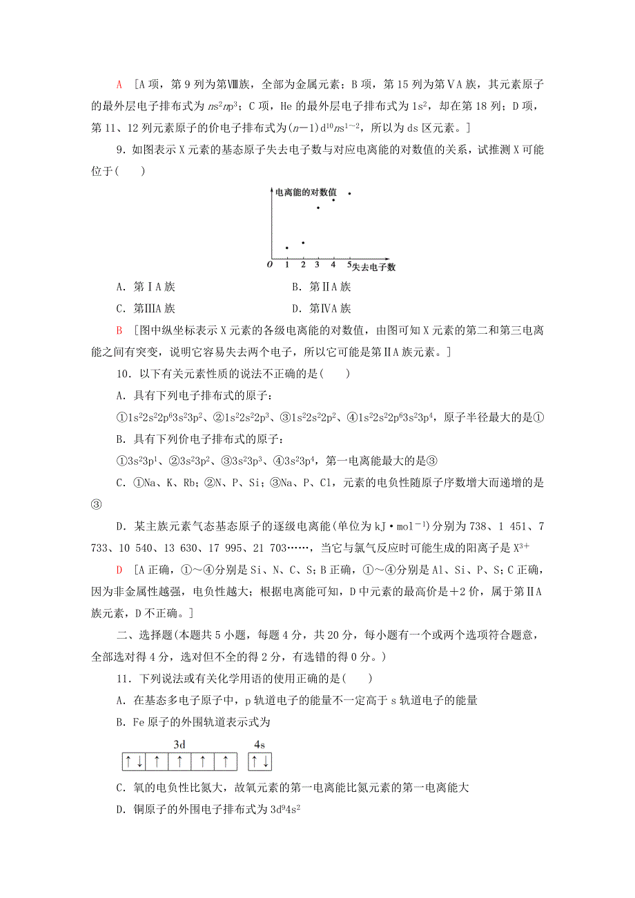 2020-2021学年新教材高中化学 第1章 原子结构与性质 章末综合测评1（含解析）新人教版选择性必修2.doc_第3页