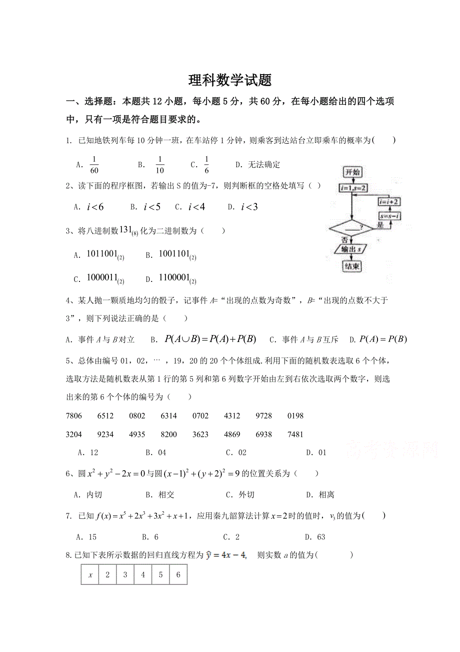 广西省贵港市桂平市第三中学2020-2021学年高二上学期9月月考数学（理）试卷 WORD版含答案.doc_第1页