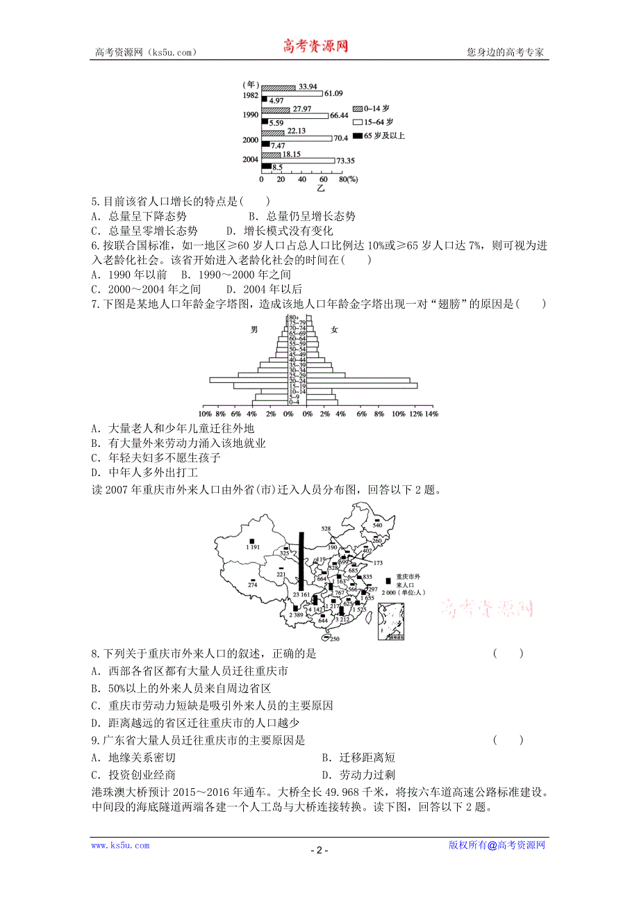 2012年高一地理：必修二模块检测23（新人教必修二）.doc_第2页