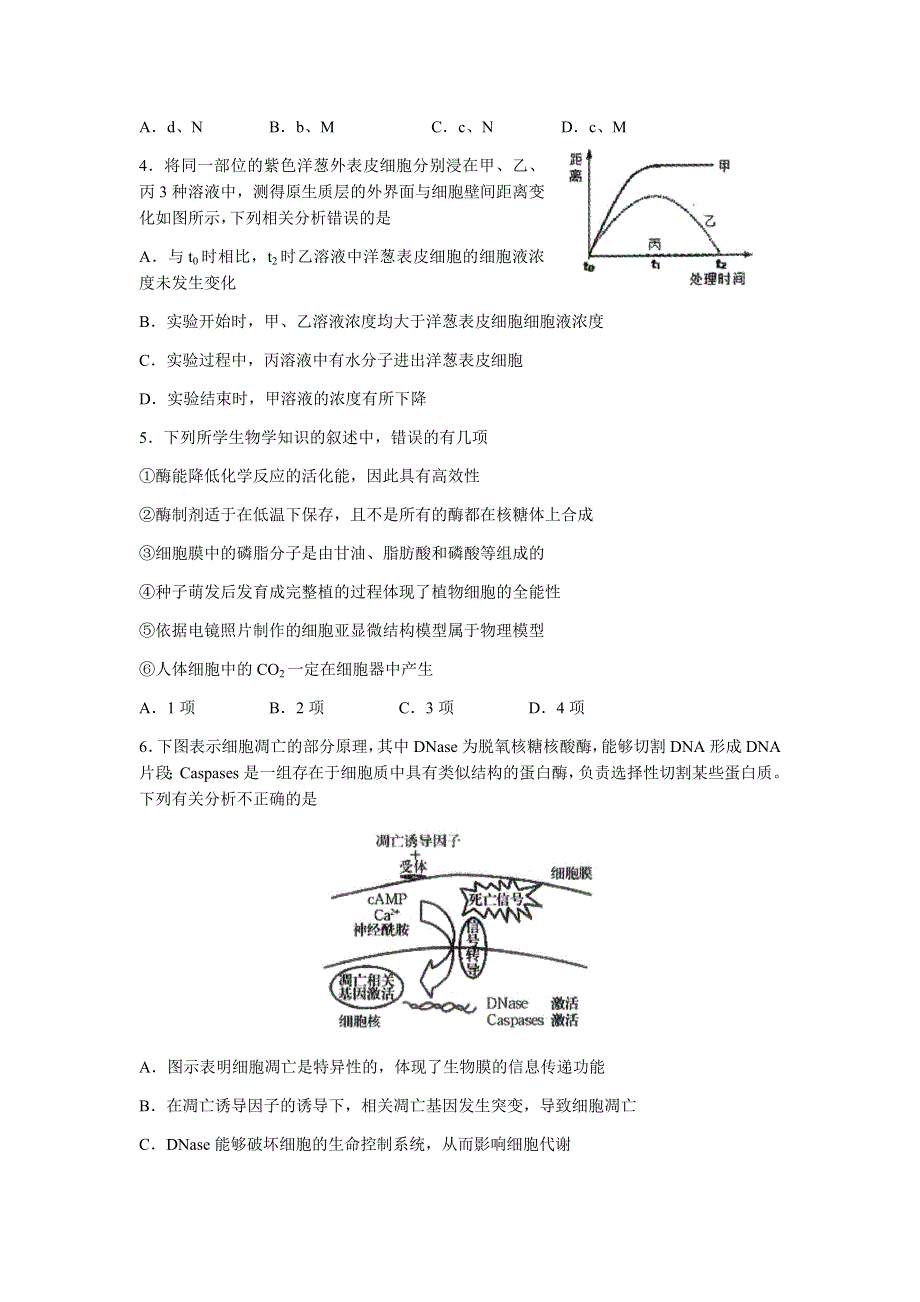 山东省枣庄三中2021届高三上学期第二次质量检测生物试题 WORD版含答案.docx_第2页