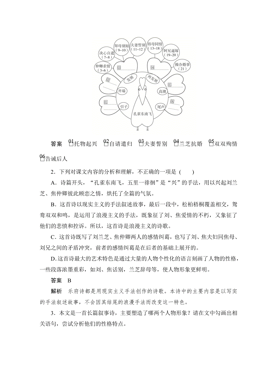 2020语文人教版必修2课时优案1 第6课 孔雀东南飞 并序 WORD版含解析.doc_第2页