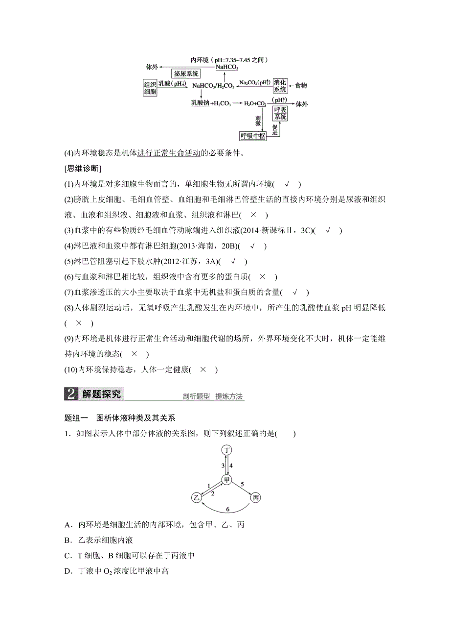 2016届高考生物一轮复习 第27讲　人体内环境的稳态及其实例.doc_第3页