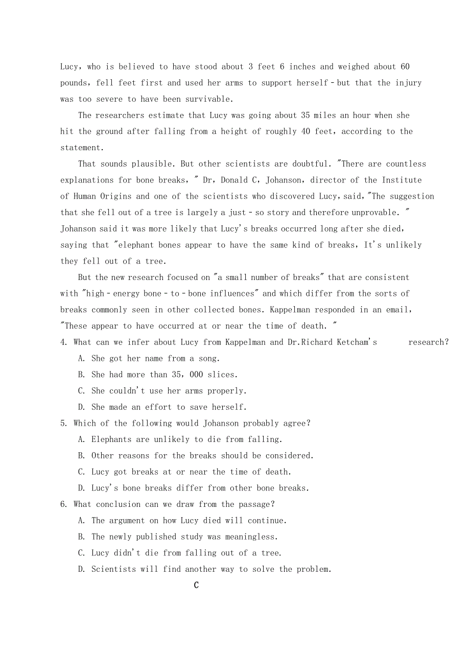 四川省遂宁市射洪县2018-2019年高二英语下学期期末考试试题（小班）.doc_第3页