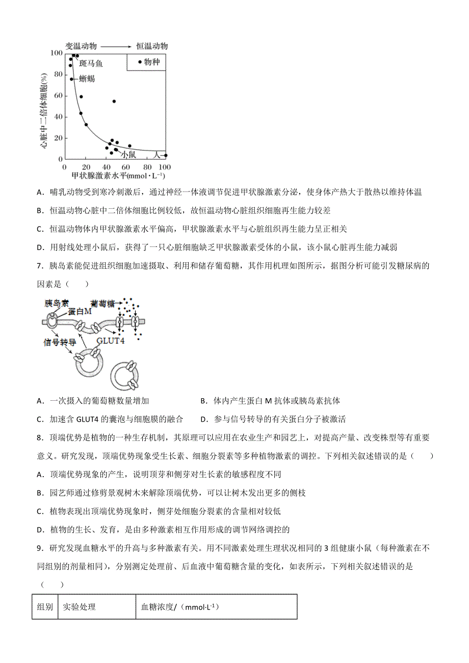 山东省济南市山东师大附中2021-2022学年高二上学期期中考试生物试题 WORD版含解析.doc_第3页