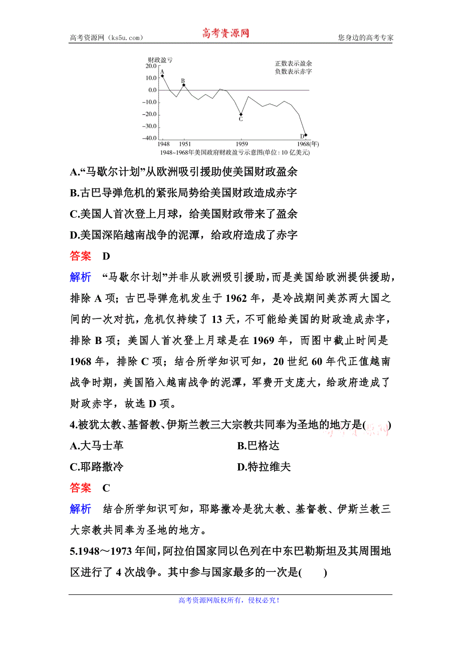 2019-2020学年人教版历史选修三同步练习：单元5 WORD版含解析.doc_第2页