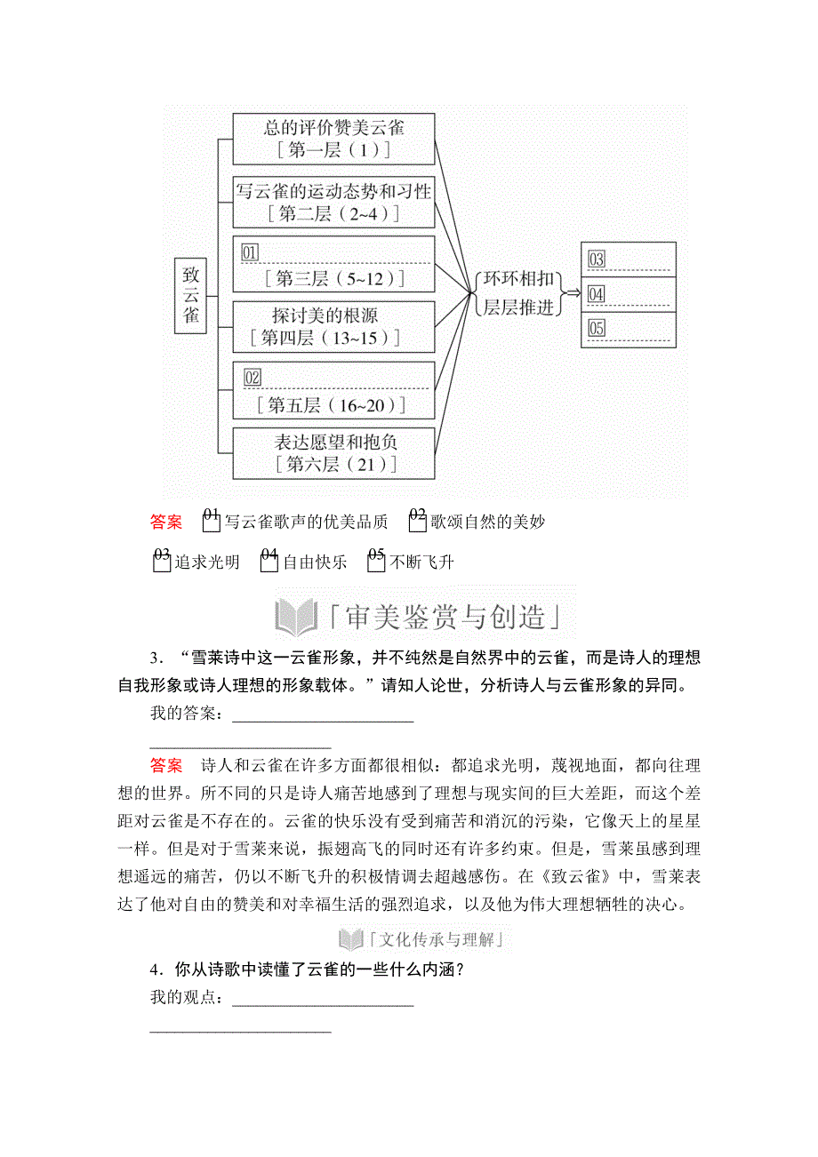 2020语文新教材同步导学提分教程人教上册讲义：第一单元 第2课 致云雀 WORD版含答案.doc_第3页