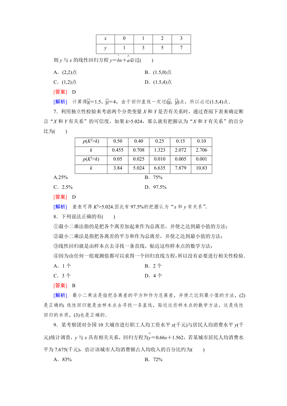 《成才之路》2014-2015学年高中数学（人教A版）选修1-2练习：1章 统计案例 综合素质检测.doc_第3页