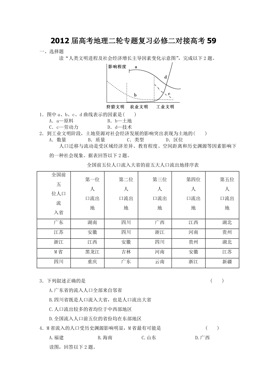 2012届高考地理二轮专题复习必修二对接高考59.doc_第1页