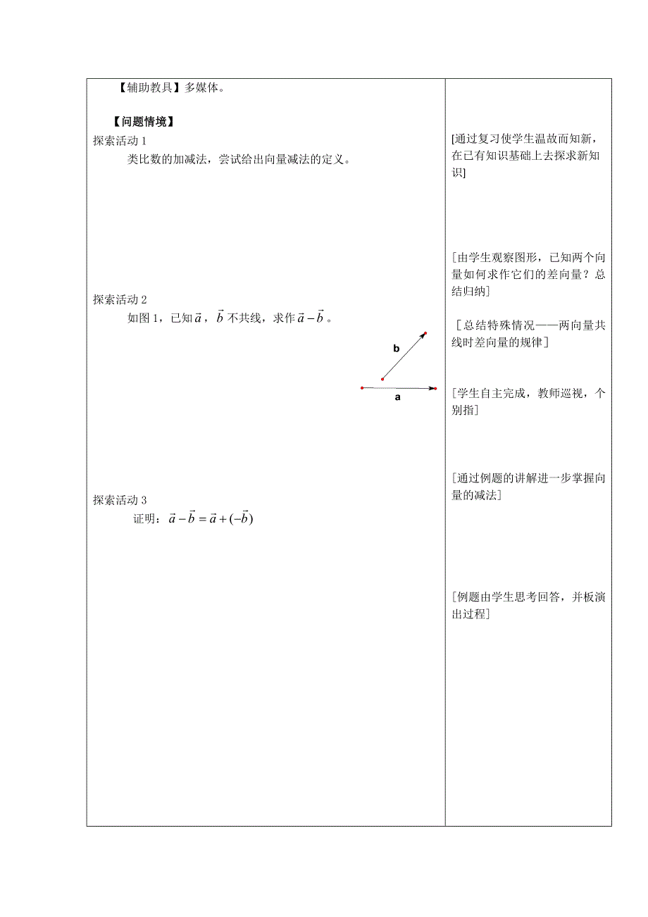 2020-2021学年数学苏教版必修4教学教案：2-2-2 向量的减法 （1） WORD版含答案.doc_第2页