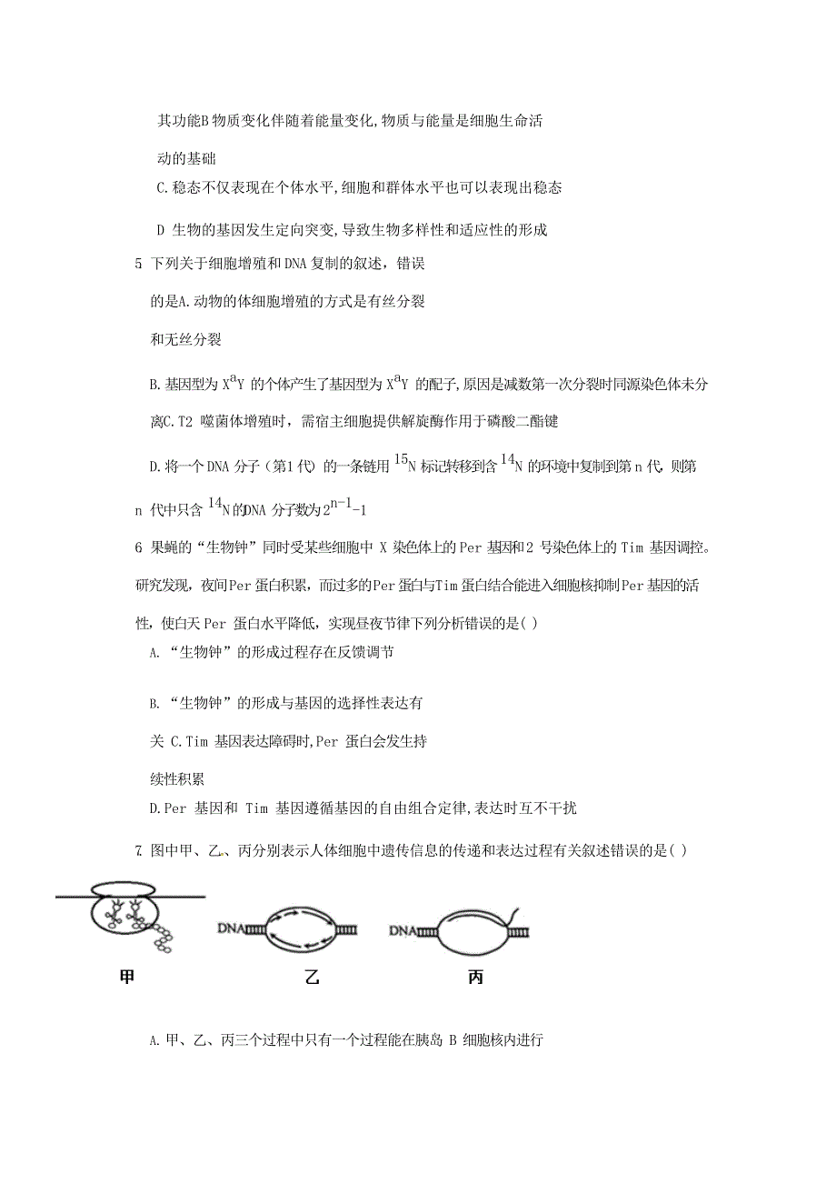 山东省日照市第一中学2020届高三生物上学期期中试题.doc_第2页