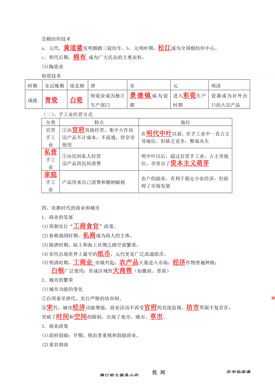 广东省佛山市高明实验中学2015-2016学年高一年级文科班历史岳麓版必修二百题填空：第一单元中国古代的农耕经济 WORD版含答案.doc_第3页