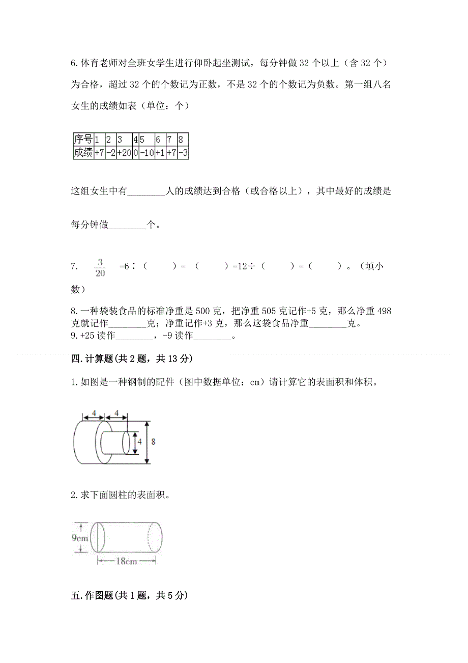 人教版六年级下册数学 期末测试卷（考点梳理）word版.docx_第3页