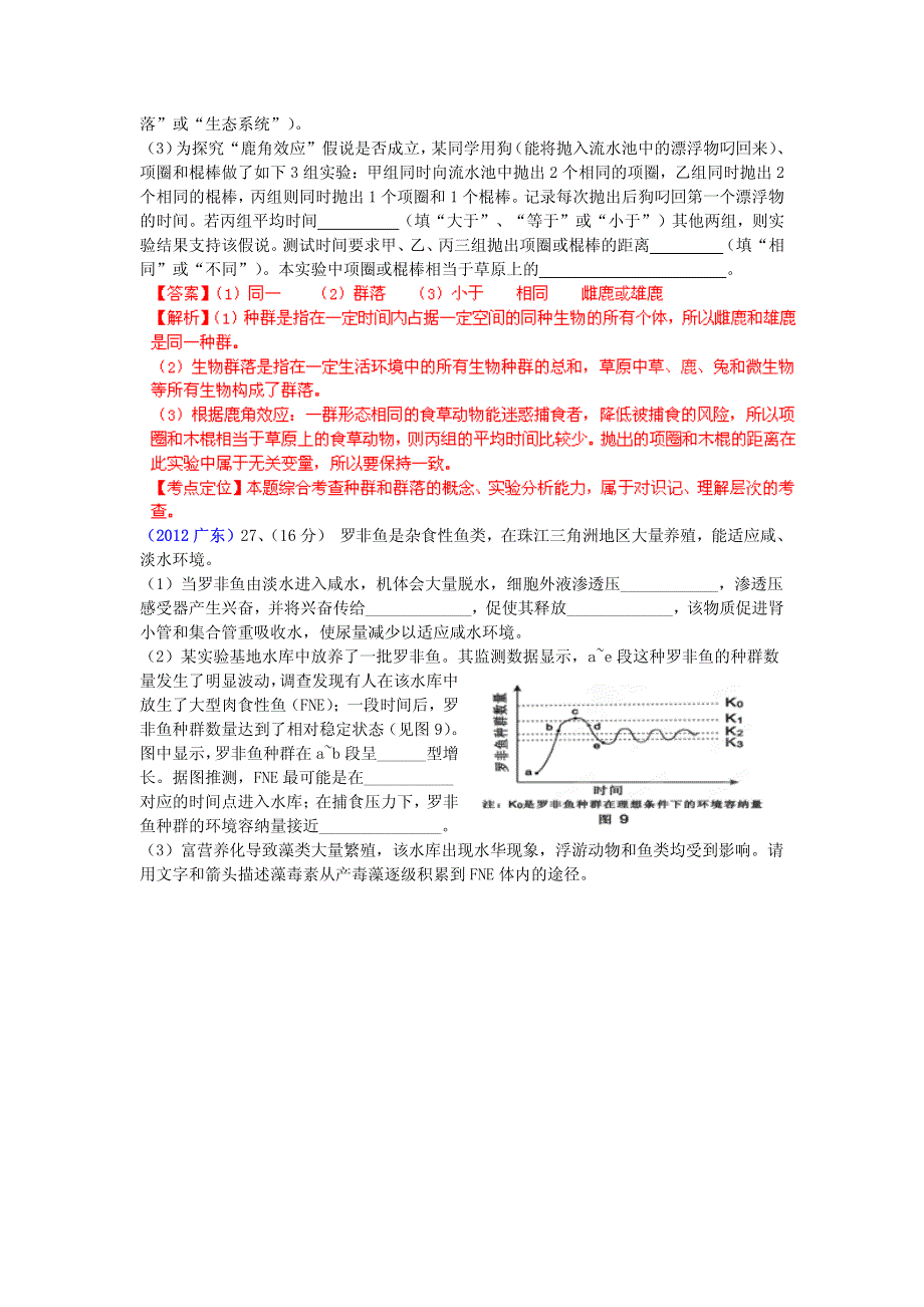 2013最新命题题库大全2010-2012年高考试题解析生物分项专题汇编 13 生态系统与环境保护.pdf_第3页