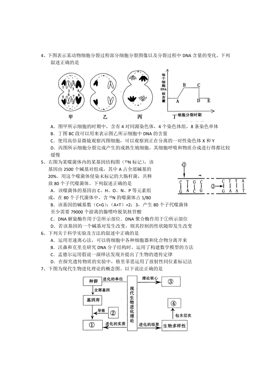 四川省泸州市2013届高三第一次诊断性考试生物试题（WORD版）.doc_第2页