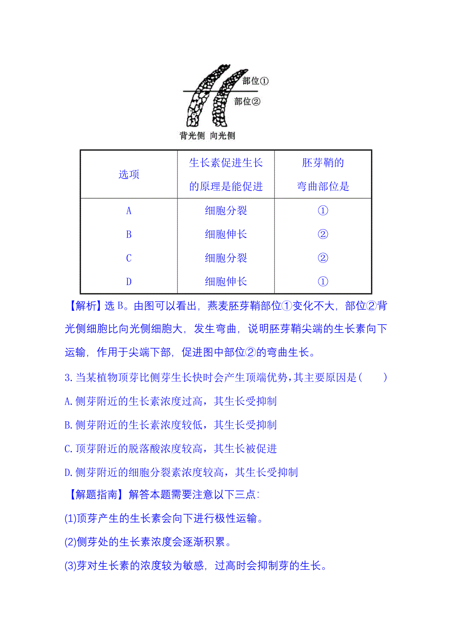 2016《全程复习方略》高考生物一轮复习：课时提升作业(三十) 3.3 植物的激素调节.doc_第2页