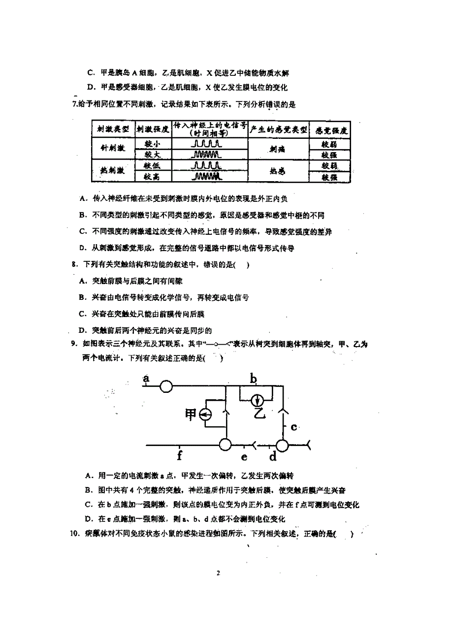 山东省曲阜市师范大学附属中学2014-2015学年高一下学期期中教学质量检测生物试题 扫描版含答案.doc_第2页