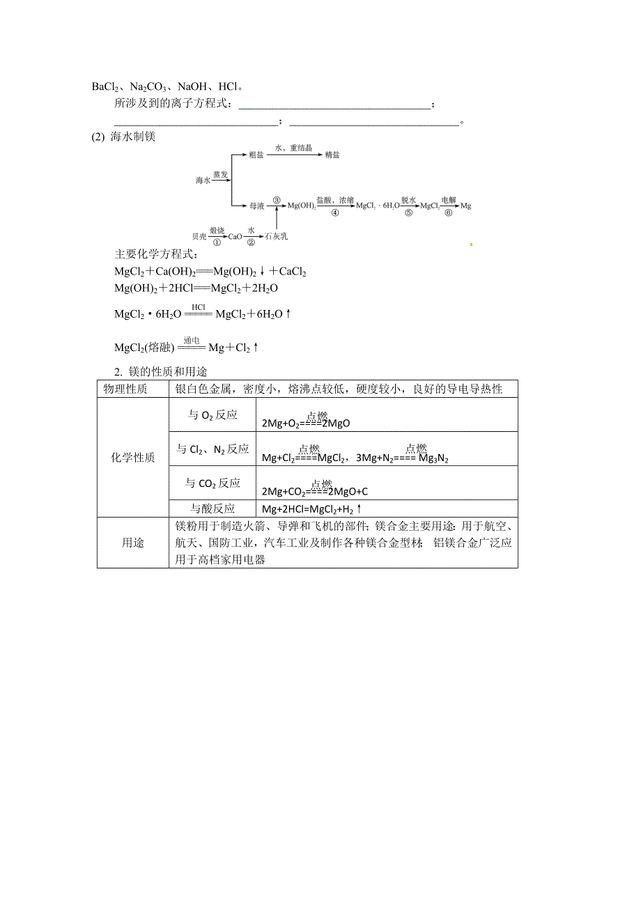 2013江苏省学业水平考试 高中化学 考点梳理：专题二 从海水中获得的化学物质（苏教版必修一）.doc_第3页