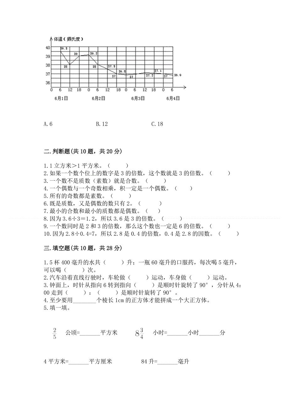 人教版小学数学五年级下册重点题型专项练习（预热题）.docx_第2页