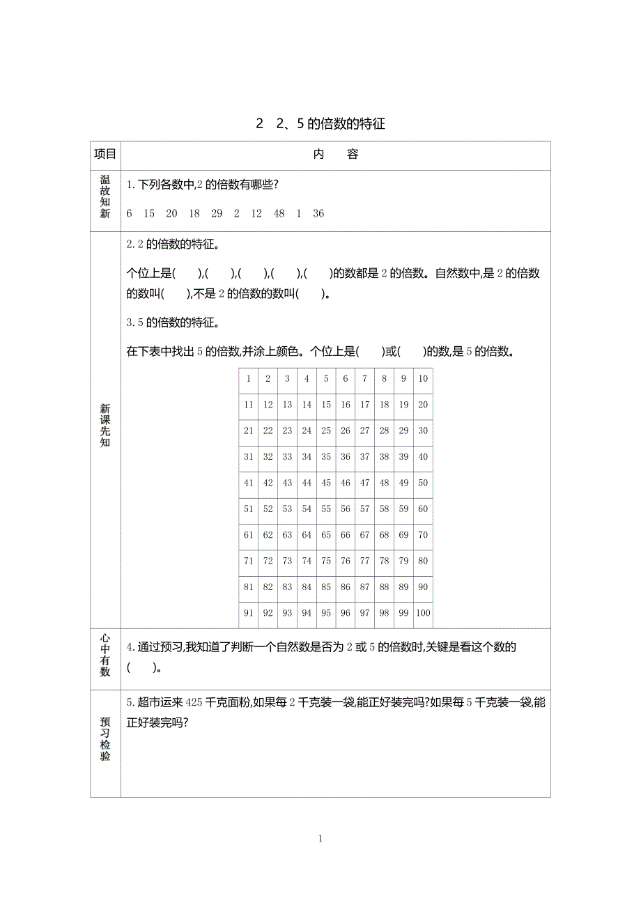 人教版小学数学五年级下册：2.2.12、5的倍数的特征学案.docx_第1页