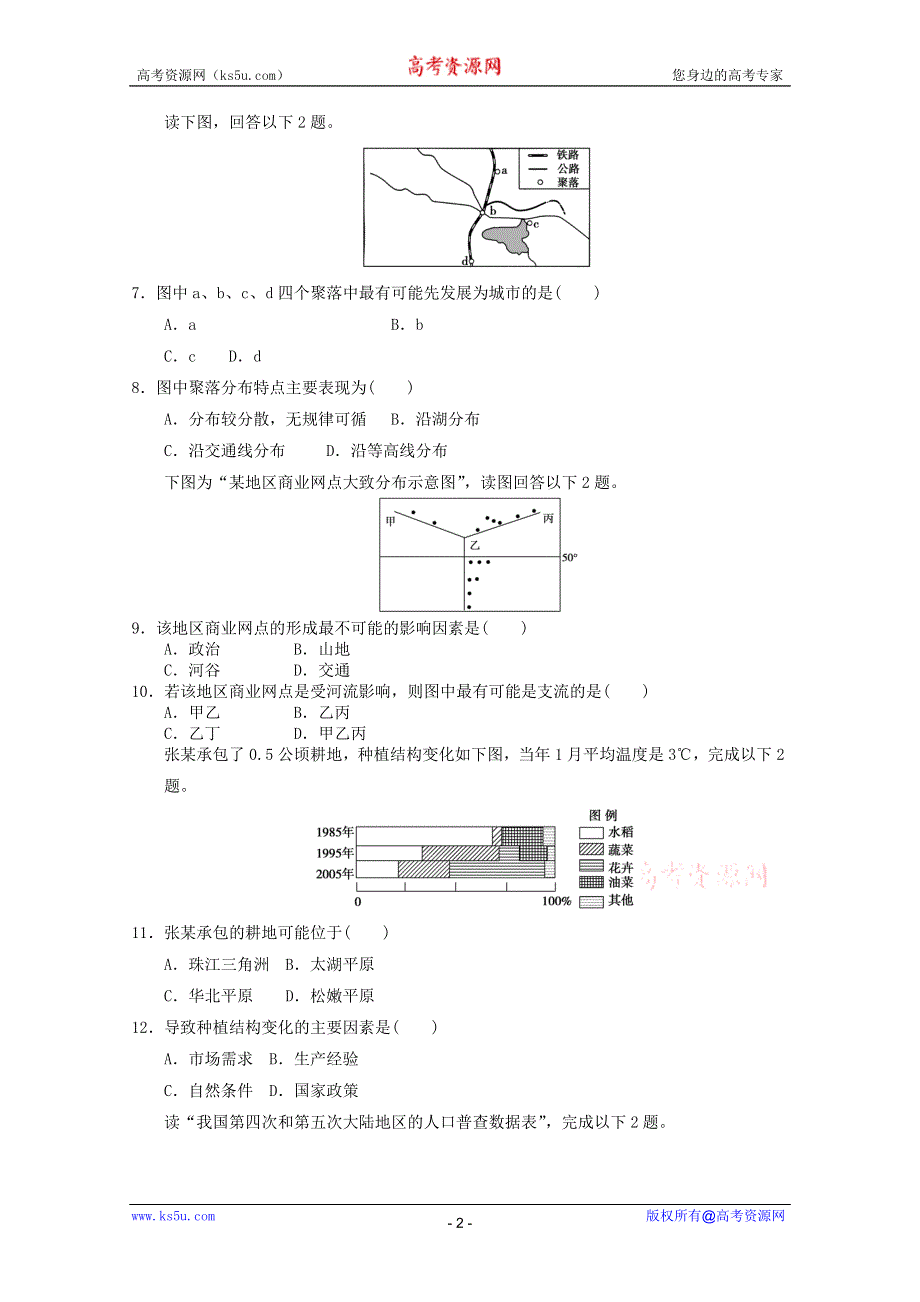 2012届高考地理新人教必修二专题复习典题精练97.doc_第2页