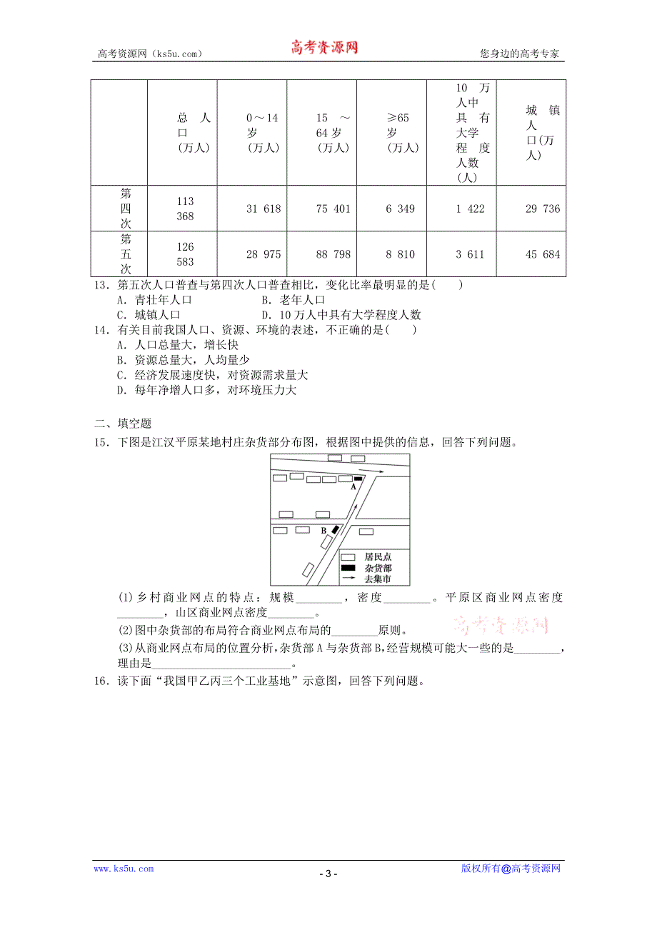 2012届高考地理新人教必修二专题复习典题精练97.doc_第3页