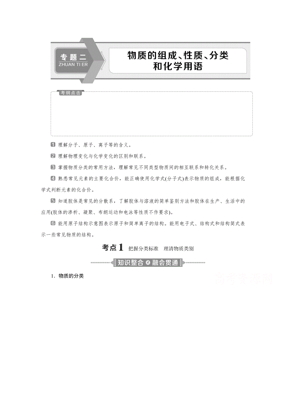 2020江苏高考化学二轮专题强化训练：2 专题二　物质的组成、性质、分类和化学用语 WORD版含解析.doc_第1页