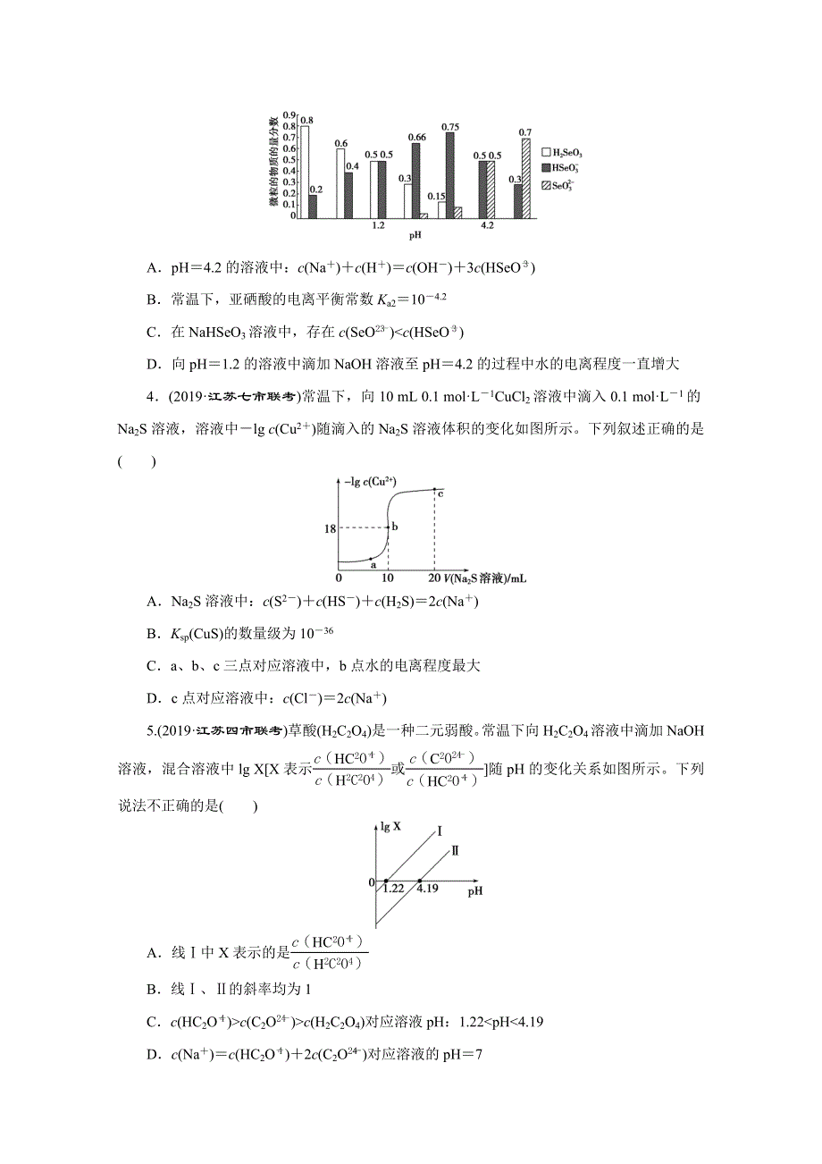 2020江苏高考化学二轮训练：题型十二　电解质溶液中的粒子关系 WORD版含解析.doc_第2页