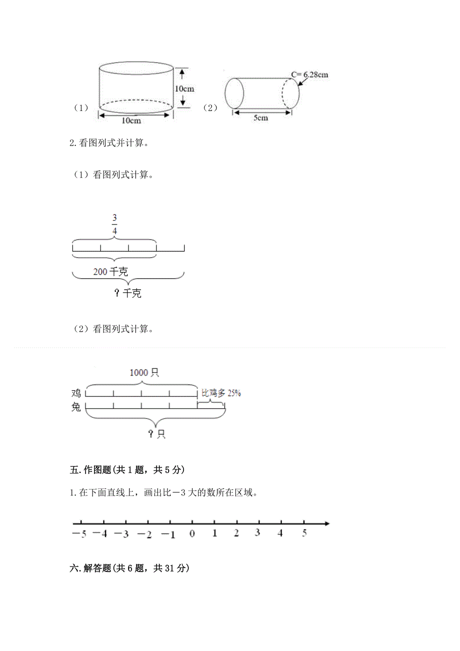 人教版六年级下册数学 期末测试卷精品（基础题）.docx_第3页