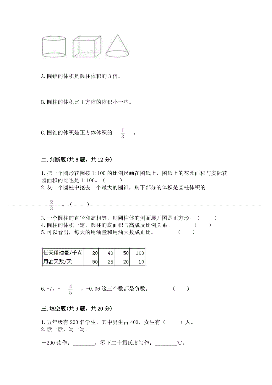 人教版六年级下册数学 期末测试卷附参考答案（典型题）.docx_第2页