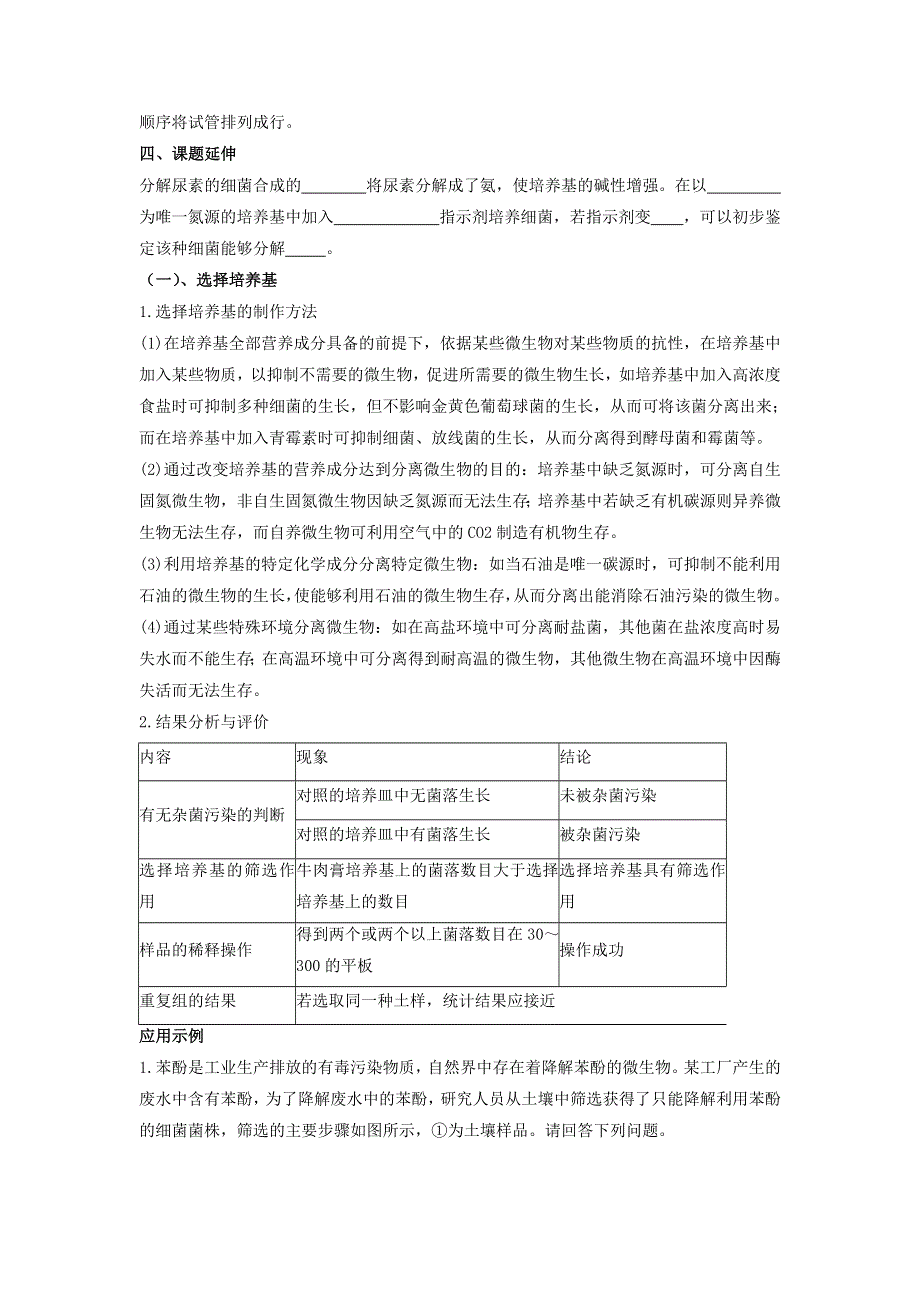 广东省佛山市高明区第一中学人教版高二生物选修一学案：2-2土壤中分解尿素的细菌的分离与计数 .doc_第2页