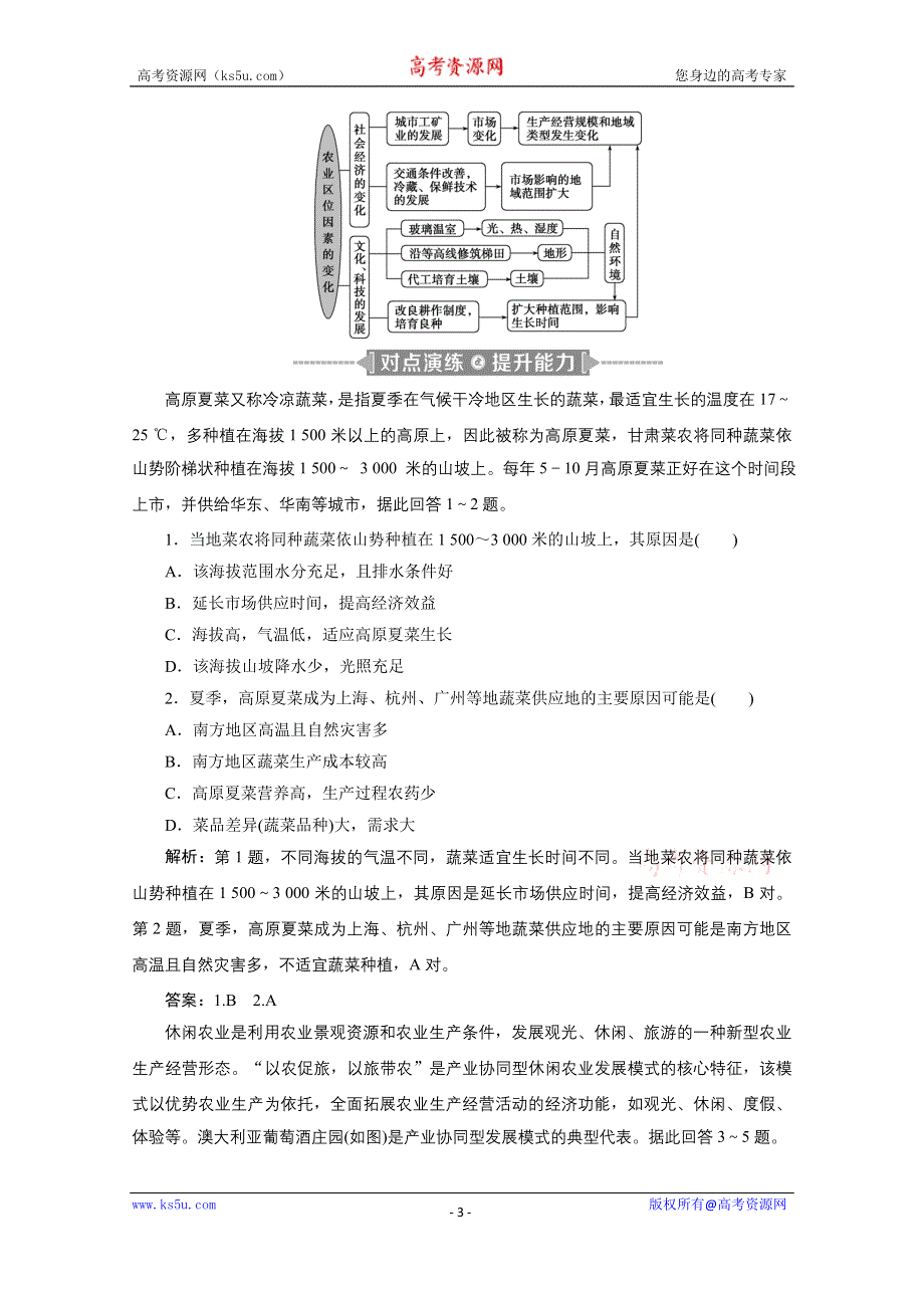 2020江苏高考地理二轮讲义：命题主题六　农业区位理论 WORD版含解析.doc_第3页