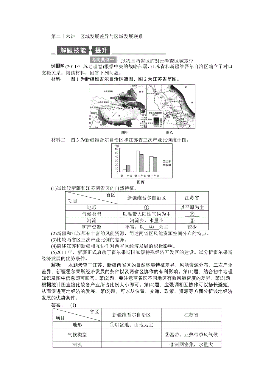 《全程复习方略》2015高考地理（湘教版）一轮双基达标：第26讲 区域发展差异与区域发展联系.doc_第1页