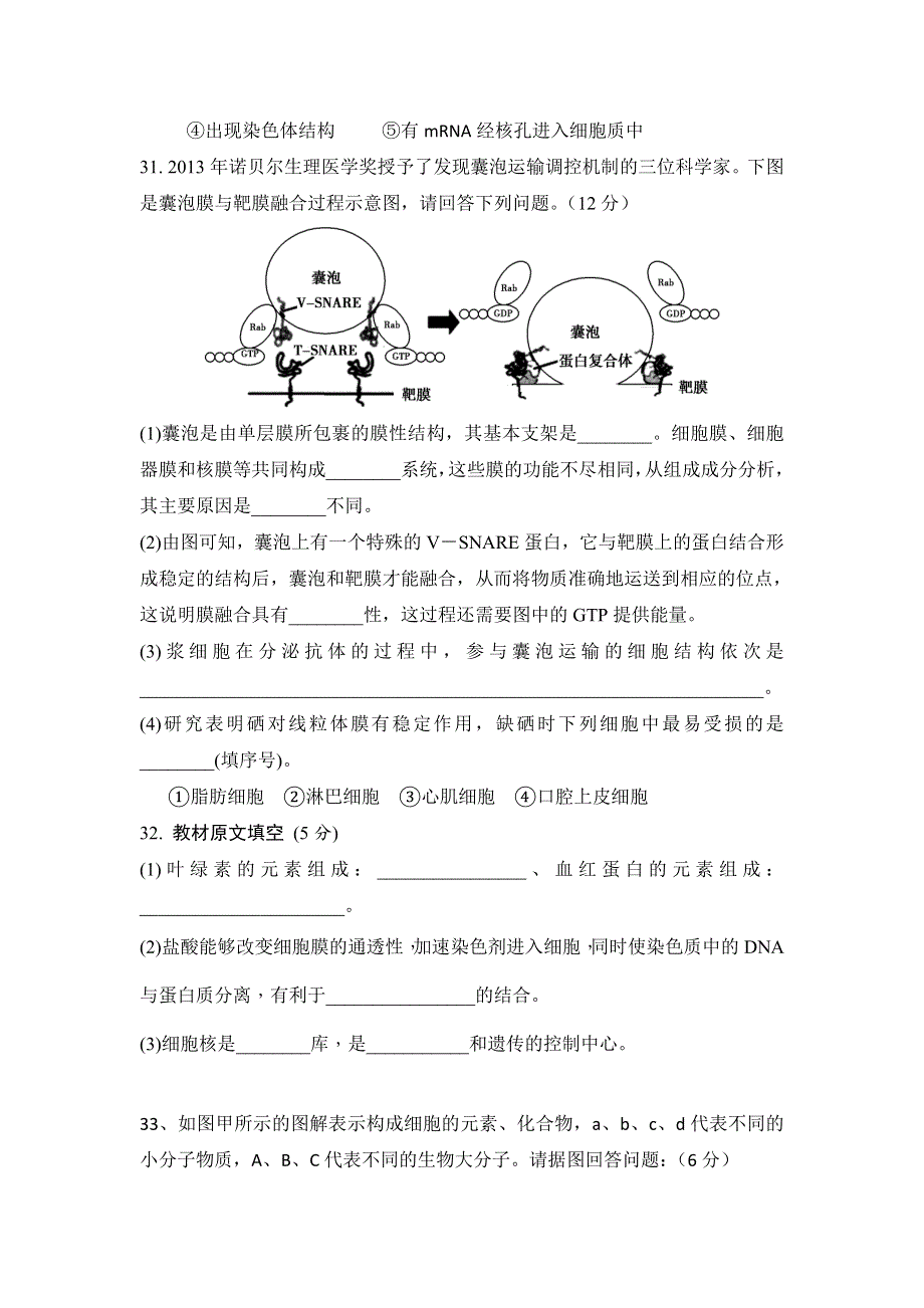 广西南宁市第四十二中学2017届高三生物上学期周末测试题2 WORD版缺答案.doc_第3页