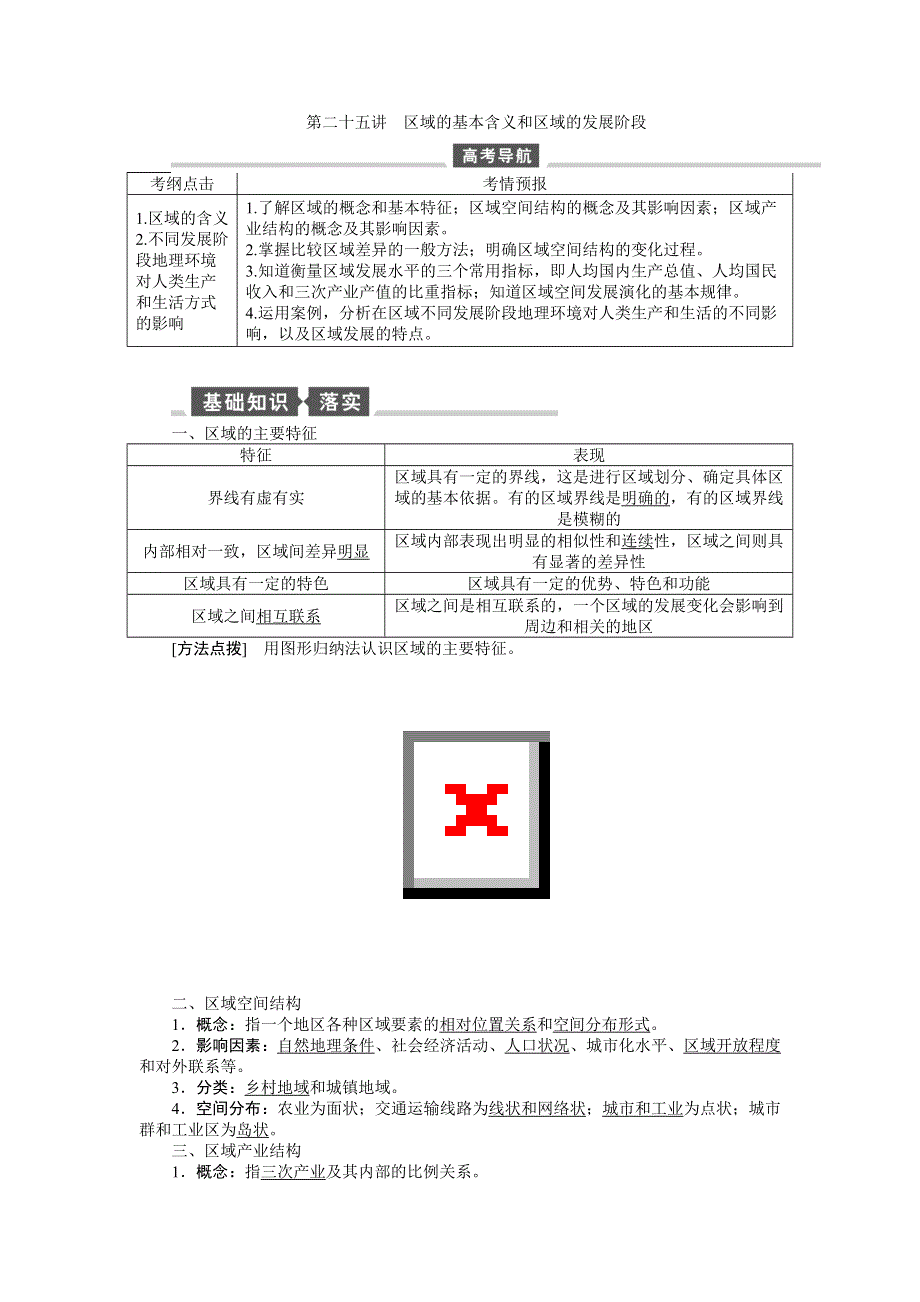 《全程复习方略》2015高考地理（湘教版）一轮讲义：第25讲 区域的基本含义和区域的发展阶段.doc_第1页