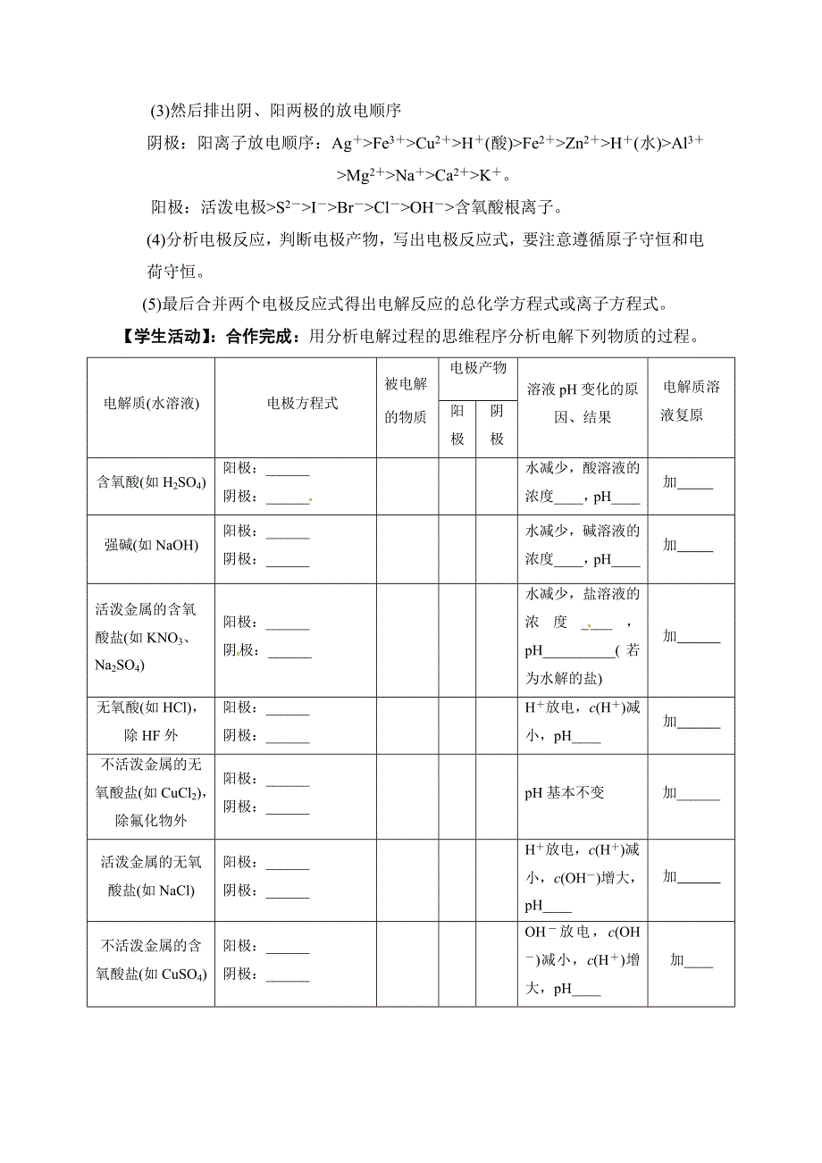 山东省枣庄三中高二化学《电能转化为化学能——电解》教案1.doc_第3页