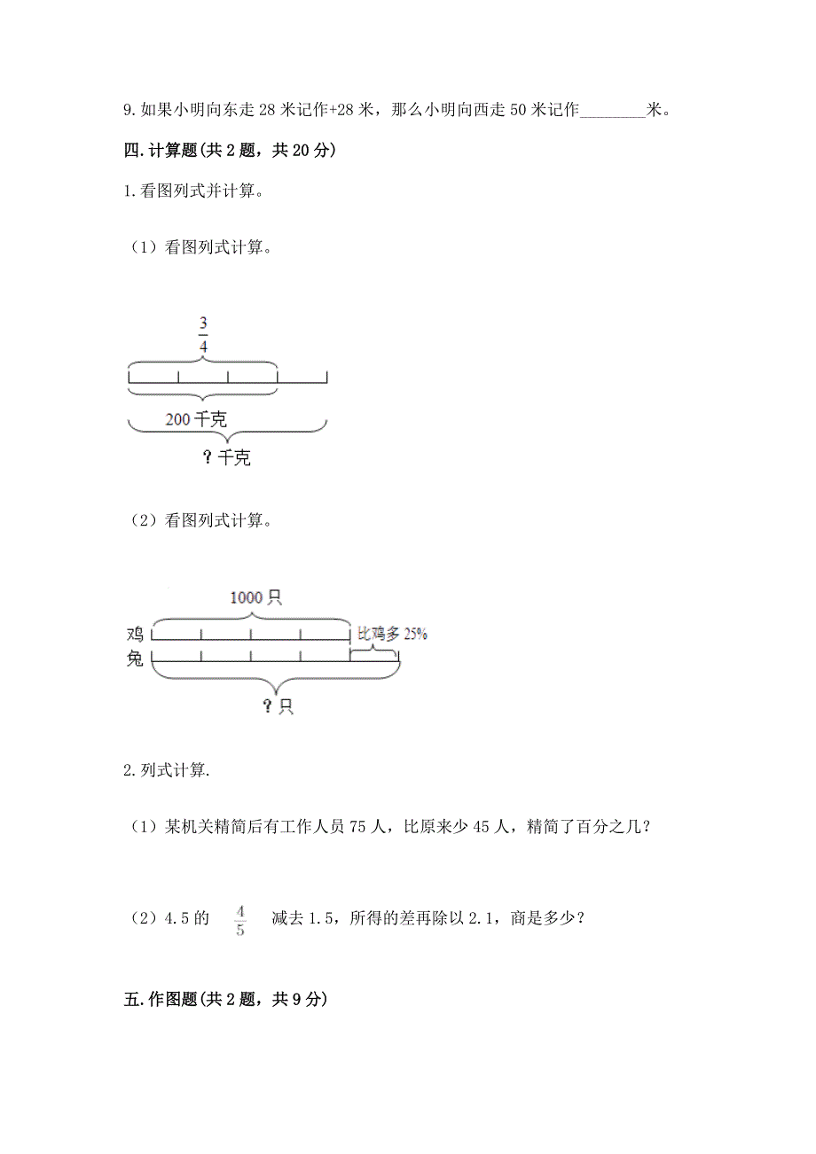 人教版六年级下学期期末质量监测数学试题附参考答案【实用】.docx_第3页